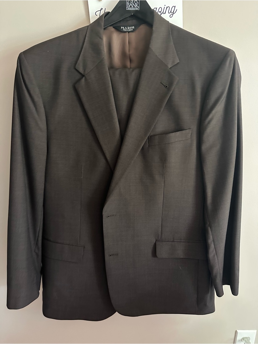 Jos. A. Bank Men's Brown Single-Breasted Suit Jacket and Pants